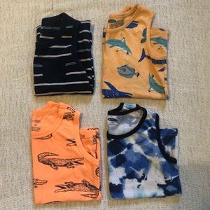 Bundle of four, boys muscle tanks